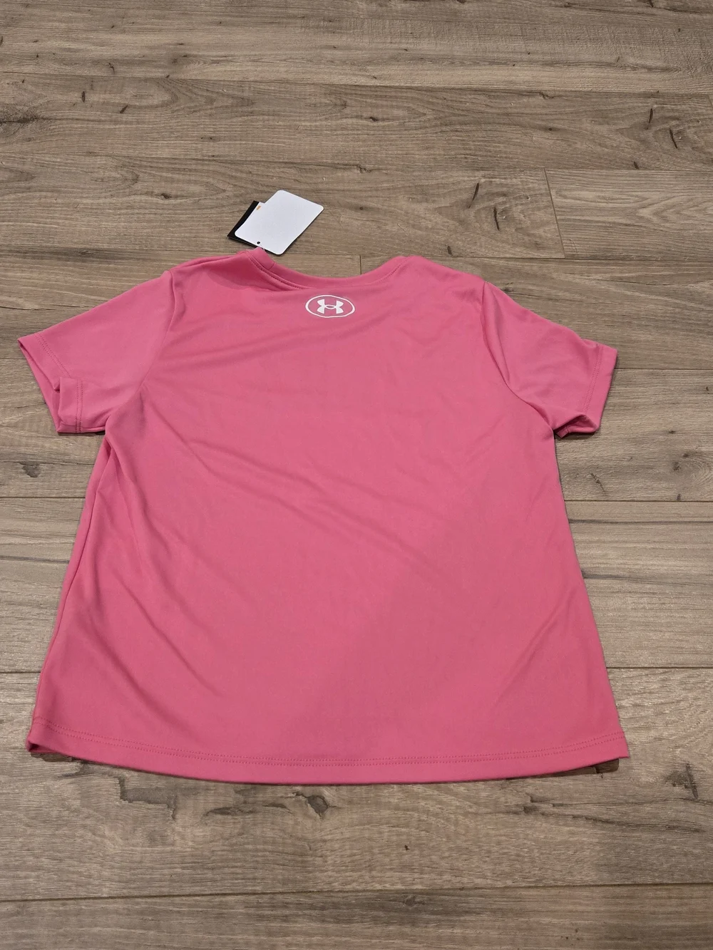 NWT Under Armour Girls Pink Tech Graphic Tee Size Youth Small